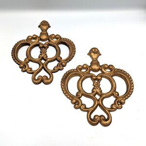 Mid Century Hoda Sexton Hollywood Regency Cast Aluminum Gold Wall Art Filigree
